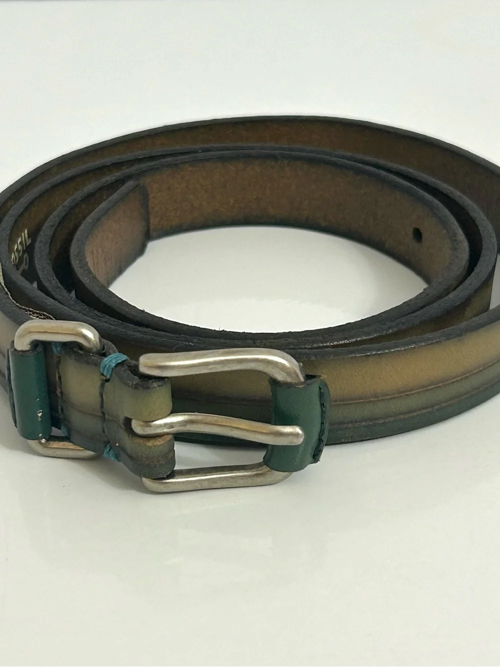 Fossil Leather Belt in Green - women’s Belt size L